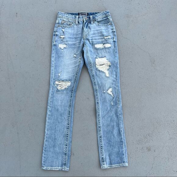 Salvage Anarchy Havoc Straight Slim Fit Jeans Distressed 27R - Picture 2 of 7